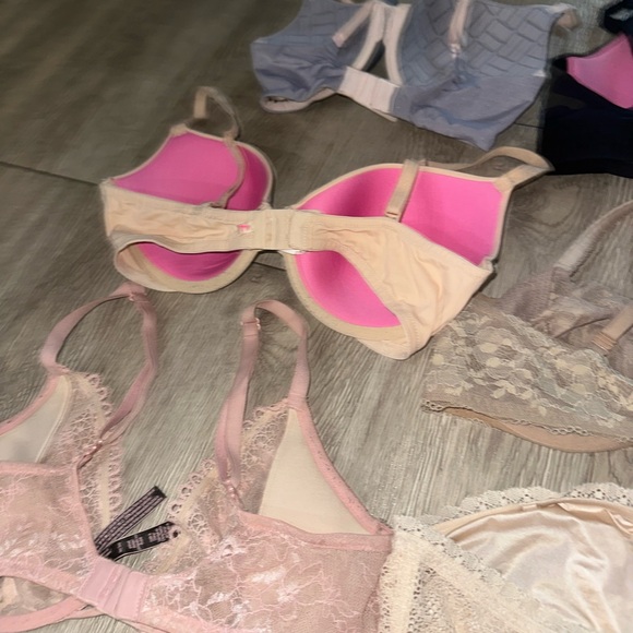 Victoria’s Secret Lot 9 PINK Lace Padded Push Up Bra 34 D - Picture 8 of 9